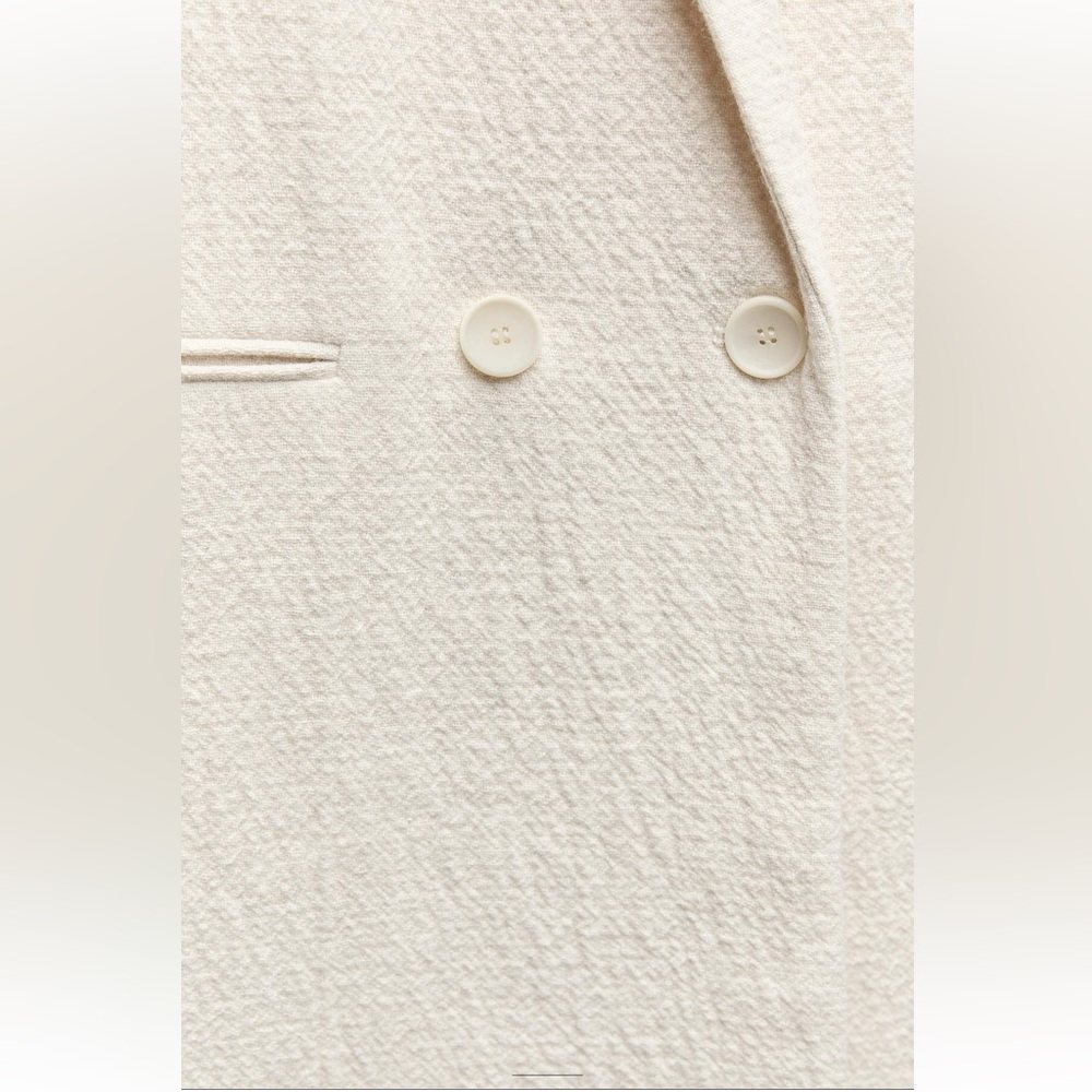 Zara Minimalist Wool Blend Textured Coat Ecru Cream ZW Collection size M NWT - Picture 13 of 16